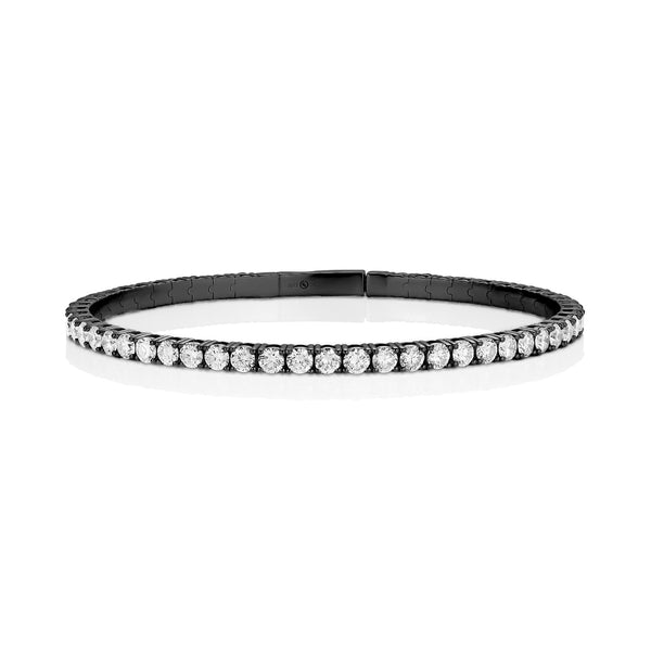 Dominique Cohen 5ct inline flexible diamond tennis bangle-bracelet in black gold<span class='visuallyhidden'>; shop help at 760-978-9297.</span>