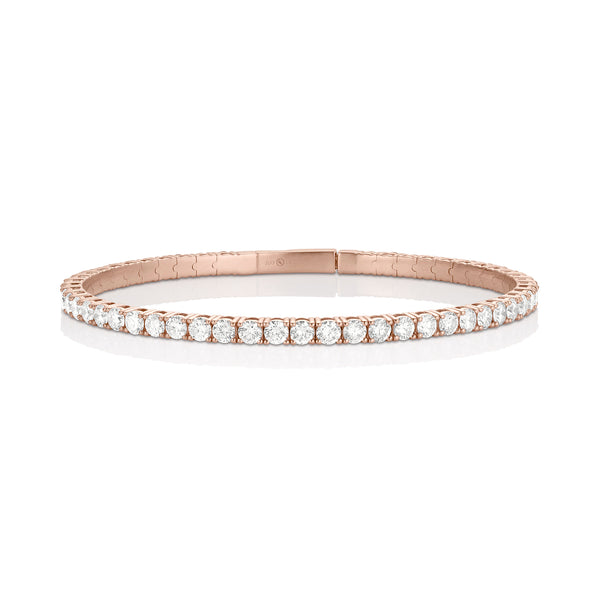 Dominique Cohen 5ct inline flexible diamond tennis bangle-bracelet in rose gold<span class='visuallyhidden'>; shop help at 760-978-9297.</span>