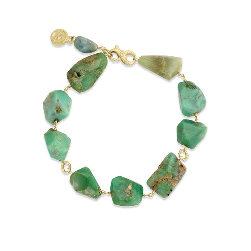 peruvian opal faceted nugget bracelet,<br>in 18k yellow gold,<br>7.5 inch