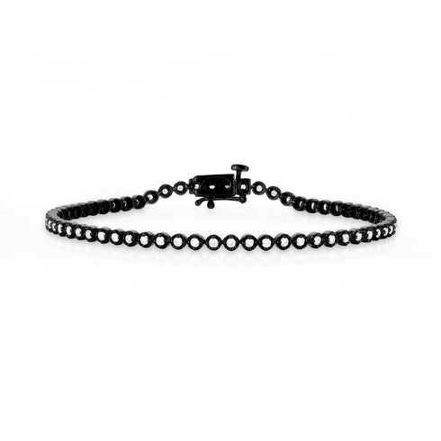 Dominique Cohen 1 carat round bezels tennis bracelet, in black gold<span class='visuallyhidden'>; shop help at 760-978-9297.</span>