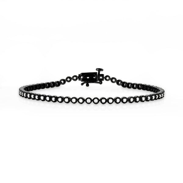 Dominique Cohen 1 carat round bezels tennis bracelet, in black gold<span class='visuallyhidden'>; shop help at 760-978-9297.</span>
