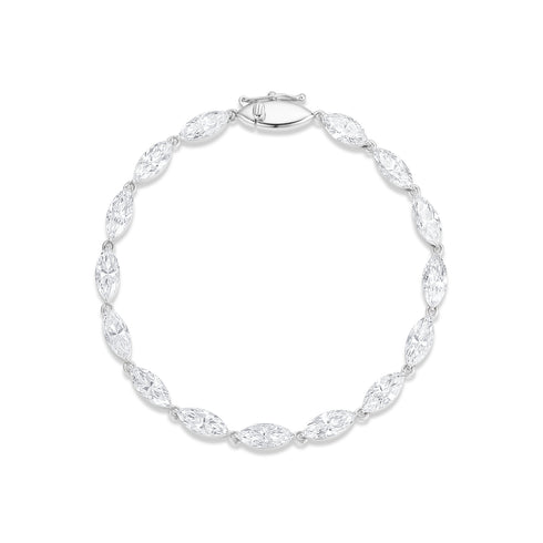 Dominique Cohen elongated marquise-cut diamond tennis bracelet in white gold<span class='visuallyhidden'>; shop help at 760-978-9297.</span>