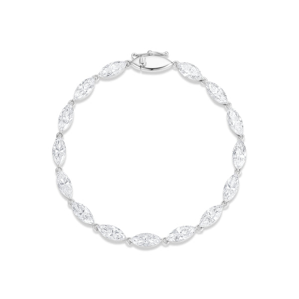 Dominique Cohen elongated marquise-cut diamond tennis bracelet in white gold<span class='visuallyhidden'>; shop help at 760-978-9297.</span>