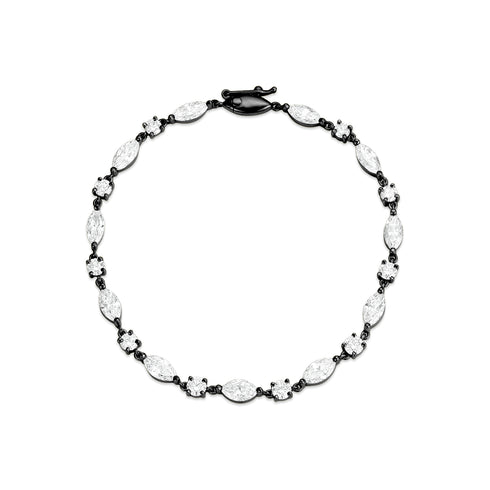 Dominique Cohen diamond marquise and rounds tennis bracelet in black gold<span class='visuallyhidden'>; shop help at 760-978-9297.</span>