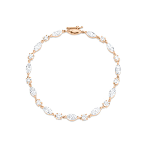 Dominique Cohen diamond marquise and rounds tennis bracelet in rose gold<span class='visuallyhidden'>; shop help at 760-978-9297.</span>
