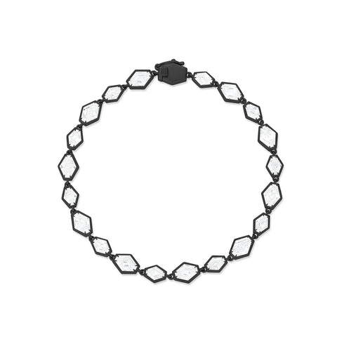 Dominique Cohen elongated-hex diamond tennis bracelet, in 18k black gold<span class='visuallyhidden'>; shop help at 760-978-9297.</span>