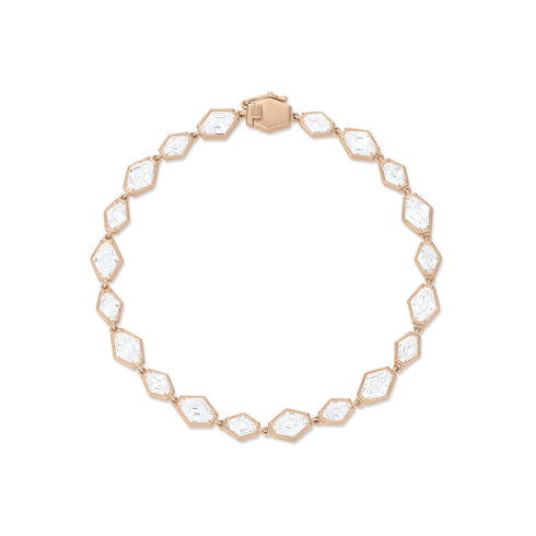 Dominique Cohen elongated-hex diamond tennis bracelet, in 18k rose gold<span class='visuallyhidden'>; shop help at 760-978-9297.</span>