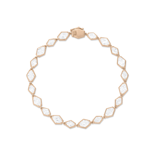 Dominique Cohen elongated-hex diamond tennis bracelet, in 18k rose gold<span class='visuallyhidden'>; shop help at 760-978-9297.</span>