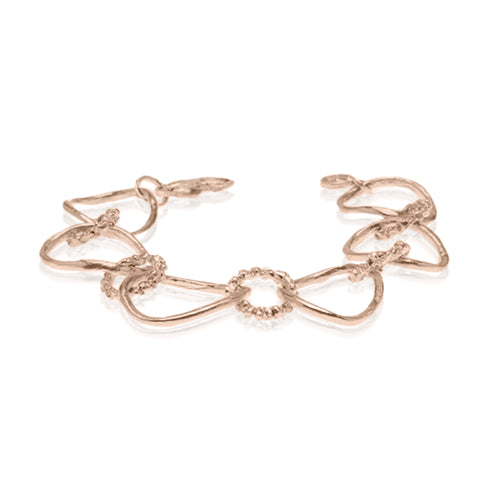 Dominique Cohen twist link, bamboo link 18k rose gold chain bracelet<span class='visuallyhidden'>; shop help at 760-978-9297.</span>
