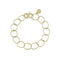alternating smooth link, textured link delicate chain bracelet beauty,<br>here, in 18k yellow gold <span class='visuallyhidden'>Call or text 323-404-2959 if needing shopping assistance</span>