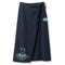 vintage dark denim wrap skirt up-styled (by us!) with sashiko and moonburst motif embroidery<span class='visuallyhidden'>; shop help at 760-978-9297.</span>