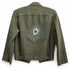 Dominique Cohen vintage denim jacket, updated with hand-stitched peacock feather embroidery<span class='visuallyhidden'>; shop help at 760-978-9297.</span>