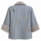 Dominique Cohen denim jacket with California inspired hand-stitched accents, in herringbone<span class='visuallyhidden'>; shop help at 760-978-9297.</span>