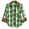 Dominique Cohen limited edition flannel shacket in green + yellow<span class='visuallyhidden'>; shop help at 760-978-9297.</span>
