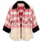 Dominique Cohen limited edition flannel shacket in red + yellow ombre<span class='visuallyhidden'>; shop help at 760-978-9297.</span>