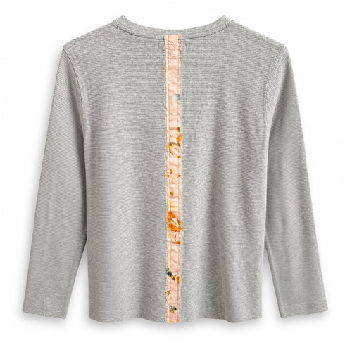 with pressed-flowers Dominique Cohen exclusive silk centerline down the back<span class='visuallyhidden'>; shop help at 760-978-9297.</span>