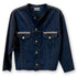 Dominique Cohen vintage denim short jacket, updated with hand-stitched artistry and raw edge trim<span class='visuallyhidden'>; shop help at 760-978-9297.</span>