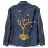 Dominique Cohen vintage denim chore jacket, updated with desert night embroidered artistry<span class='visuallyhidden'>; shop help at 760-978-9297.</span>