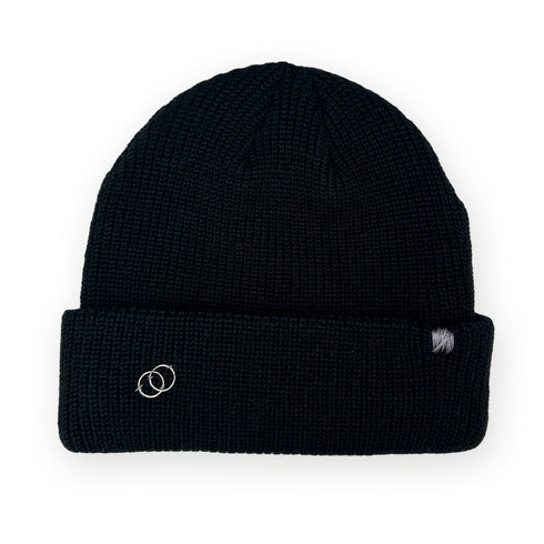 floral lace beanie (back) in black<span class='visuallyhidden'>; shop help at 760-978-9297.</span>