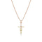 Dominique Cohen bespoke mixed diamond hues delicate cross<br>pendant necklace in 18k rose gold <span class='visuallyhidden'>Call, text 323-404-2959 for shopping help.</span>