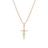 Dominique Cohen bespoke mixed diamond hues delicate cross<br>pendant necklace in 18k rose gold <span class='visuallyhidden'>Call, text 323-404-2959 for shopping help.</span>
