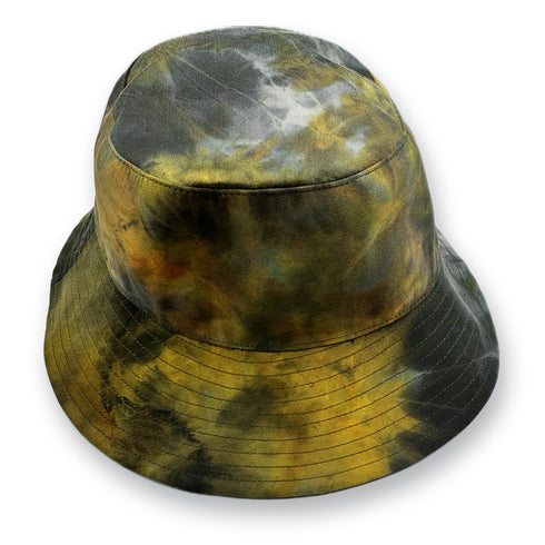 limited edition silk bucket hat,<br> in black + yellow <span class='visuallyhidden'>; shop help at 760-978-9297.</span>