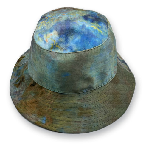 limited edition silk bucket hat,<br> in creme + blue + sage<span class='visuallyhidden'>; shop help at 760-978-9297.</span>
