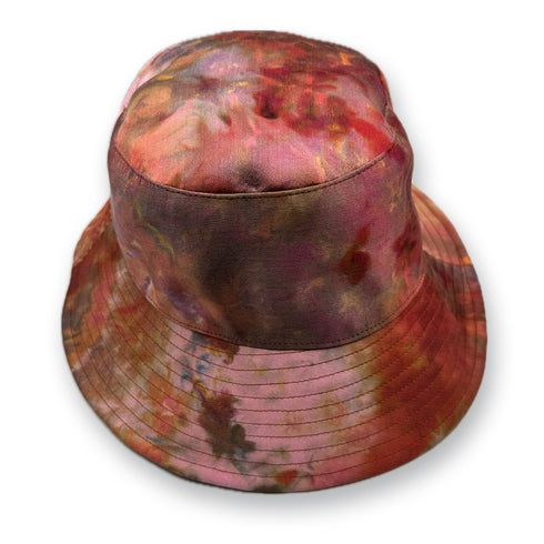limited edition silk bucket hat,<br> in creme + red<span class='visuallyhidden'>; shop help at 760-978-9297.</span>