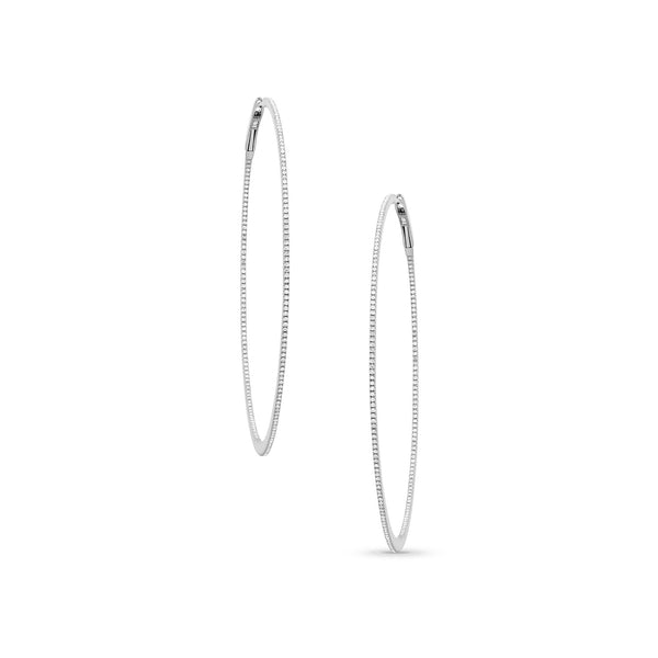 diamond extra large razor hoop earring in white gold <span class='visuallyhidden'>Call, text 323-404-2959 for shopping help.</span>