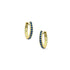 Dominique Cohen blue sapphire huggie hoop 18k yellow gold earrings<span class='visuallyhidden'>; shop help at 760-978-9297.</span>