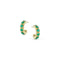 Dominique Cohen emerald chunky huggie hoop milgrain-style earrings<span class='visuallyhidden'>; shop help at 760-978-9297.</span>