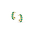 Dominique Cohen emerald chunky huggie hoop milgrain-style earrings<span class='visuallyhidden'>; shop help at 760-978-9297.</span>