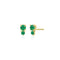 double-stack emerald stud earrings in yellow gold<span class='visuallyhidden'>; shop help at 760-978-9297.</span>
