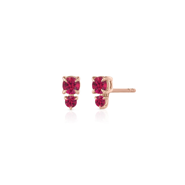 ruby stack stud earrings in rose gold <span class='visuallyhidden'>; shop help at 760-978-9297.</span>
