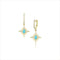 Dominique Cohen celestial turquoise and diamond earrings on diamond huggie hoops <span class='visuallyhidden'>Text, call 323-404-2959 for shopping help.</span>