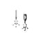 one of a kind pear-cut and baguettes starburst earrings on diamond huggie hoops, in black gold <span class='visuallyhidden'>Call, text 323-404-2959 for shopping help.</span>