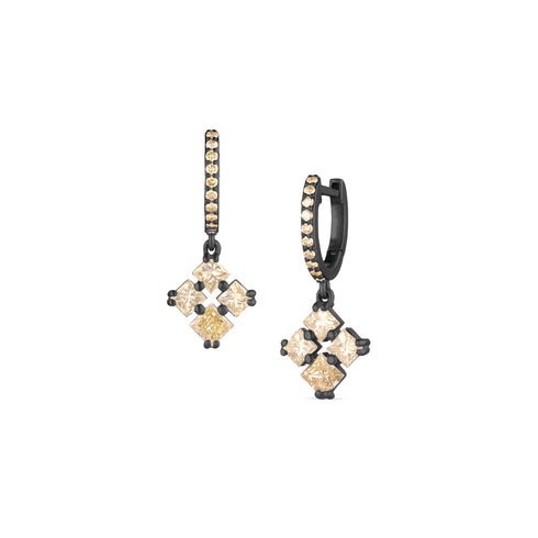 Dominique Cohen diamond quatro drop earring in champagne diamonds and black gold <span class='visuallyhidden'>Call, text 323-404-2959 for shop help.</span>