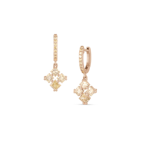 Dominique Cohen diamond quatro drop earring in champagne diamonds and rose gold <span class='visuallyhidden'>Call, text 323-404-2959 for shop help.</span>