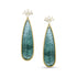 teal tourmaline, yellow diamond, white diamond elongated teardrop one of a kind earrings<span class='visuallyhidden'>; shopping help at 323-404-2959.</span>