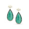 emerald slice, diamond, yellow diamond teardrop earrings by Dominique Cohen in black and yellow golds<span class='visuallyhidden'>; shop help at 760-978-9297.</span>