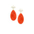 Dominique Cohen carved coral drop earrings on diamond-spray posts, in 18k rose gold<span class='visuallyhidden'>; shop help at 760-978-9297.</span>