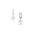 diamond cluster drop earring on diamond-faced huggie hoop, in 18k white gold <span class='visuallyhidden'>Call, text 323-404-2959 for shop help.</span>
