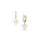 diamond cluster drop earring on diamond-faced huggie hoop, in 18k yellow gold <span class='visuallyhidden'>Call, text 323-404-2959 for shop help.</span>