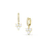 diamond cluster drop earring on diamond-faced huggie hoop, in 18k yellow gold <span class='visuallyhidden'>Call, text 323-404-2959 for shop help.</span>