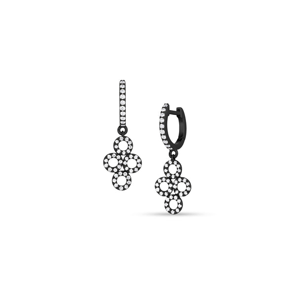 Dominique Cohen petite bella earrings in white diamonds and 18k black gold<span class='visuallyhidden'>; shop help at 760-978-9297.</span>