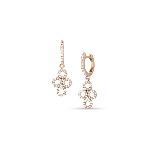 Dominique Cohen petite bella earrings in white diamonds and 18k rose gold<span class='visuallyhidden'>; shop help at 760-978-9297.</span>