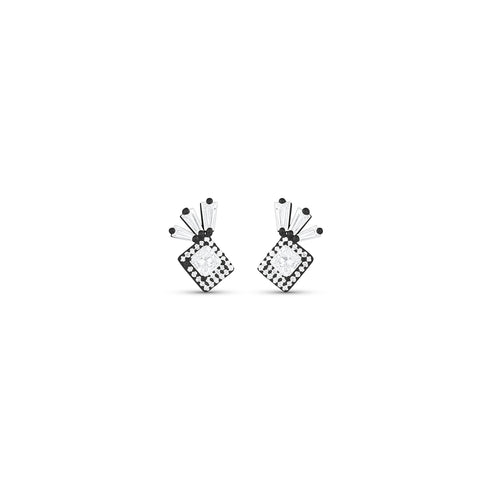 the earring studs: focal diamond + pave + artful tapered diamond baguette spray<span class='visuallyhidden'>; shop help at 760-978-9297.</span>