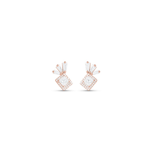 the earring studs: focal diamond + pave + artful tapered diamond baguette spray<span class='visuallyhidden'>; shop help at 760-978-9297.</span>