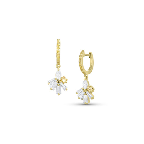 Dominique Cohen one of a kind canary yellow diamond and white diamond cluster earrings<span class='visuallyhidden'>; shop help at 760-978-9297.</span>