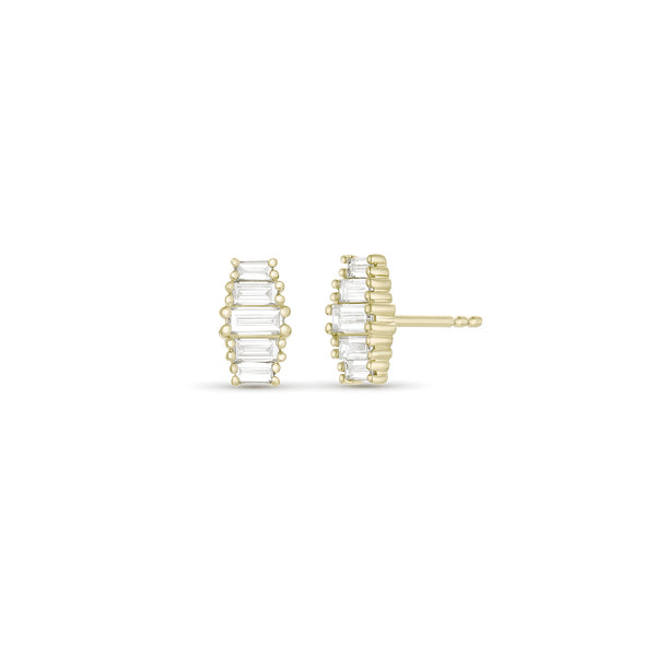 Dominique Cohen graduated baguette diamond shorty earring in 18k yellow gold<span class='visuallyhidden'>; shop help at 760-978-9297.</span>